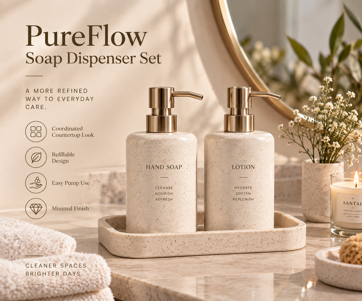 PureFlow Soap Dispenser Set🧼🤍
