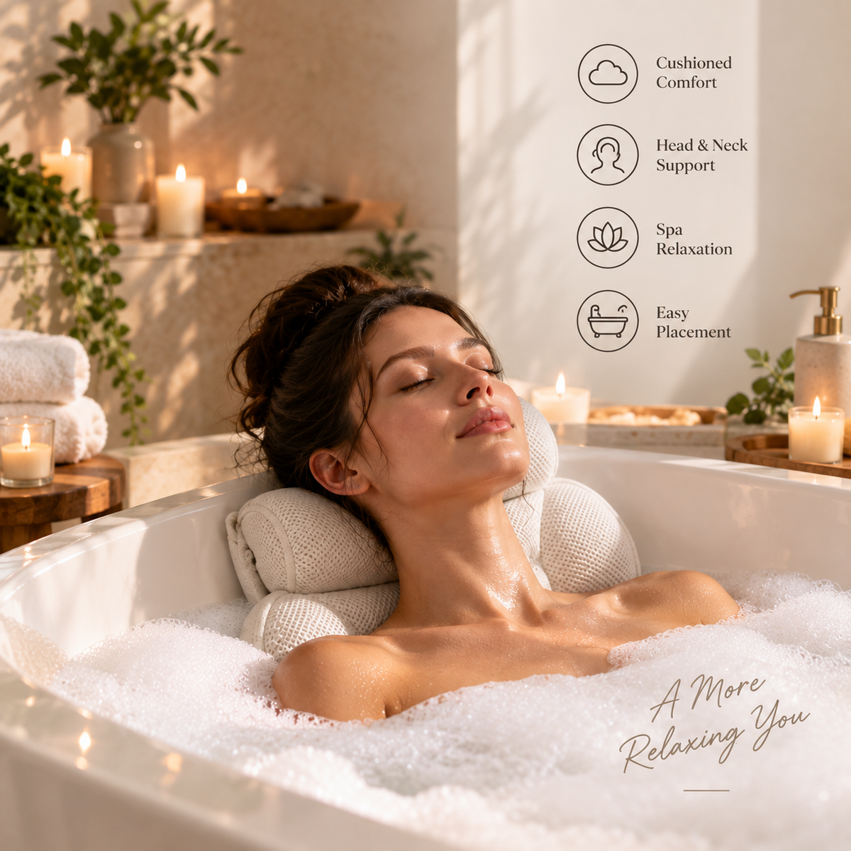 HavenSpa Cushioned Bath Pillow 🛁☁️
