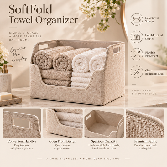 SoftFold Towel Organizer 🧺🤍