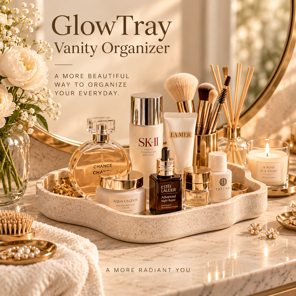 GlowTray Vanity Organizer ✨🧴